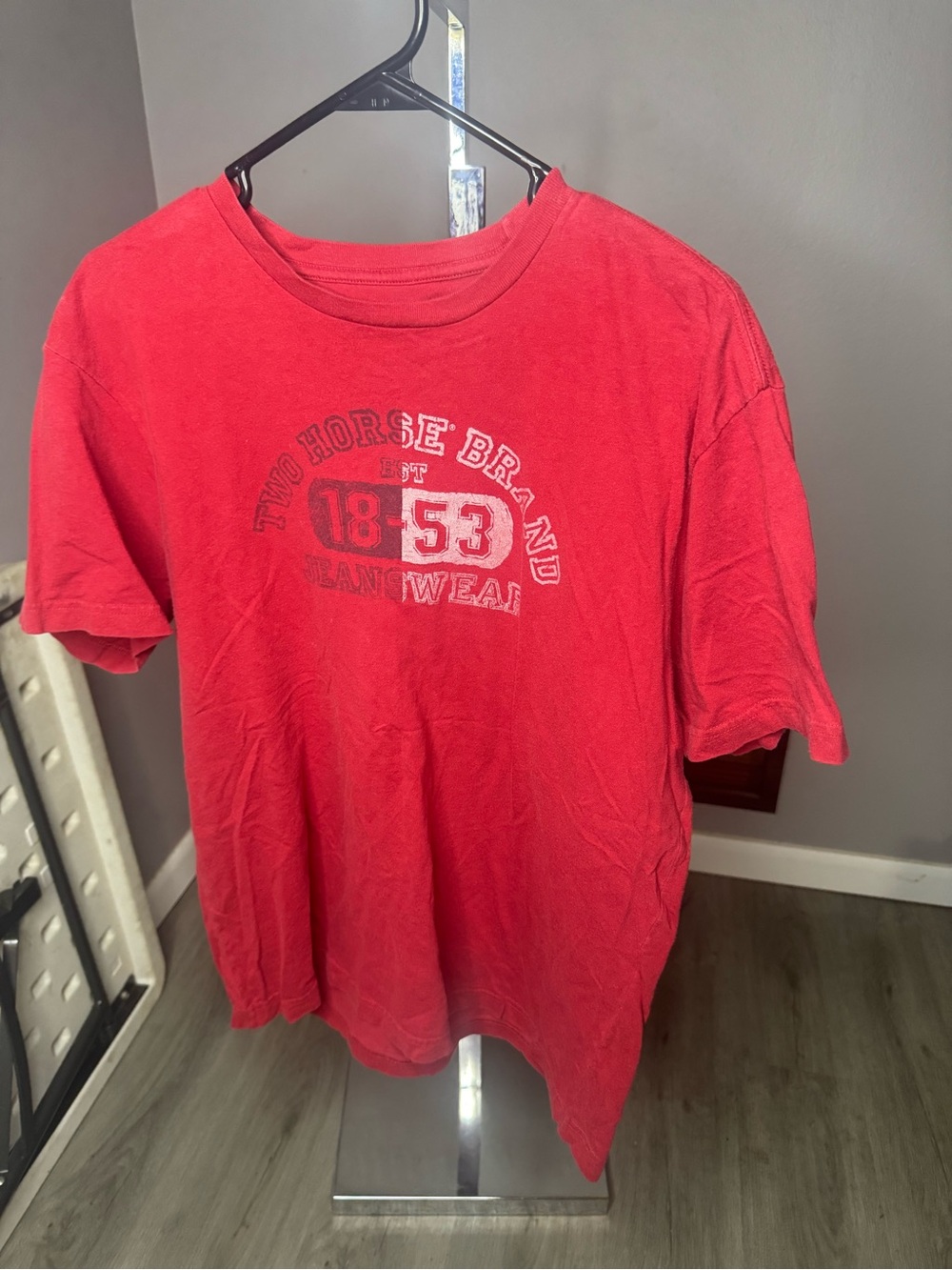 Two Horse Brand Classic Red Short Sleeve Logo Tee